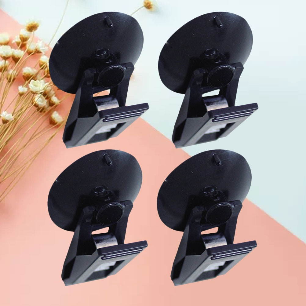 4Pcs Multifunctional Suction Type Clips Curtain Clamp Bag Holder Storage Clip for Car Auto (Black)