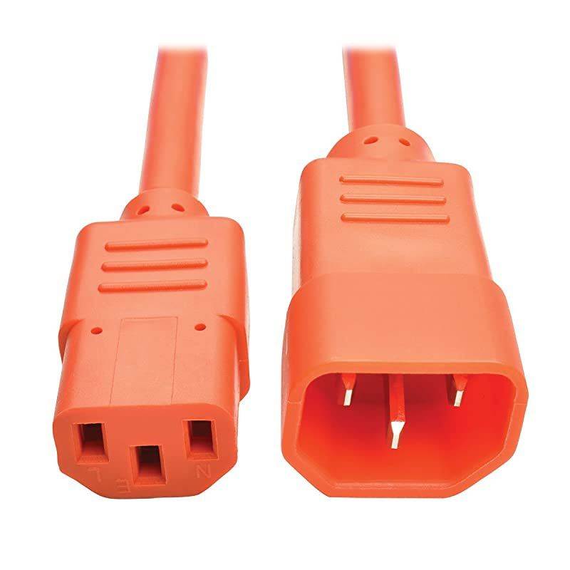 Standard Computer Power Extension Cord 10A 18 AWG IEC320C14 to IEC320C13 Orange 6 ft P004006AOR