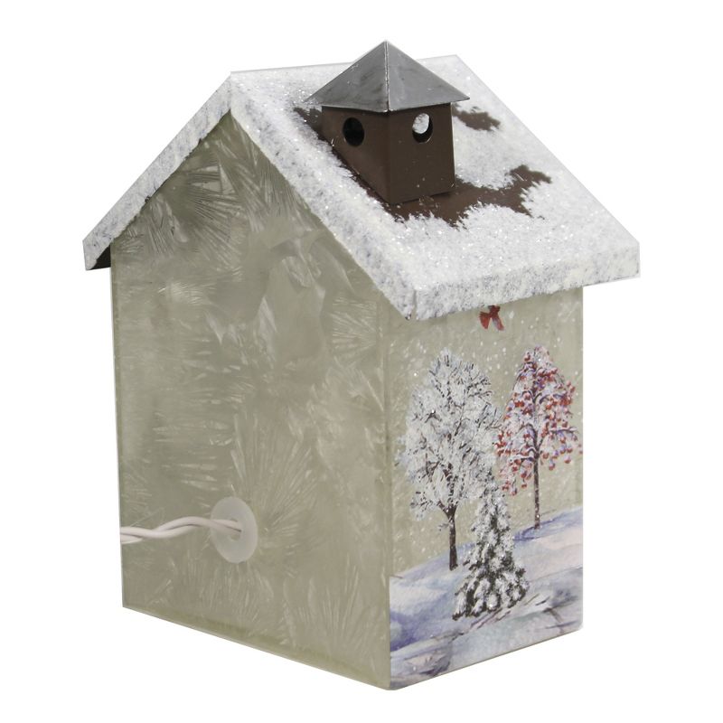 Stony Creek 6.5" Winter Skates Small Glass House Lighted Holiday  -  Novelty Sculpture Lights