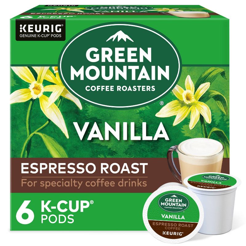 Green Mountain Coffee Vanilla Espresso Roast Keurig K-Cup Coffee Pods - Flavored Coffee - 6ct