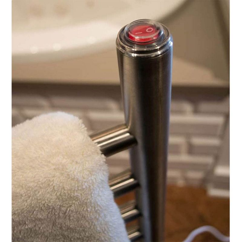 Amba Radiant 24 Inch Freestanding Straight Plug-In Towel Warmer, Polished Finish