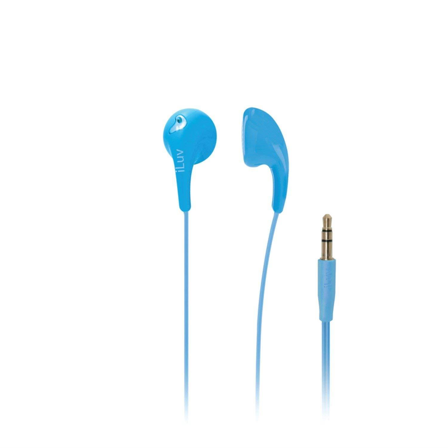 iLuv iEP205BLU Bubble Gum 2 Flexible, Jelly-Type Stereo Earphones - Blue
