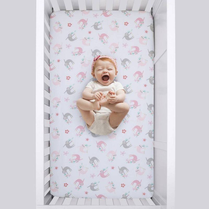 Little Love by NoJo Tropical Garden All Over Print Crib Sheet