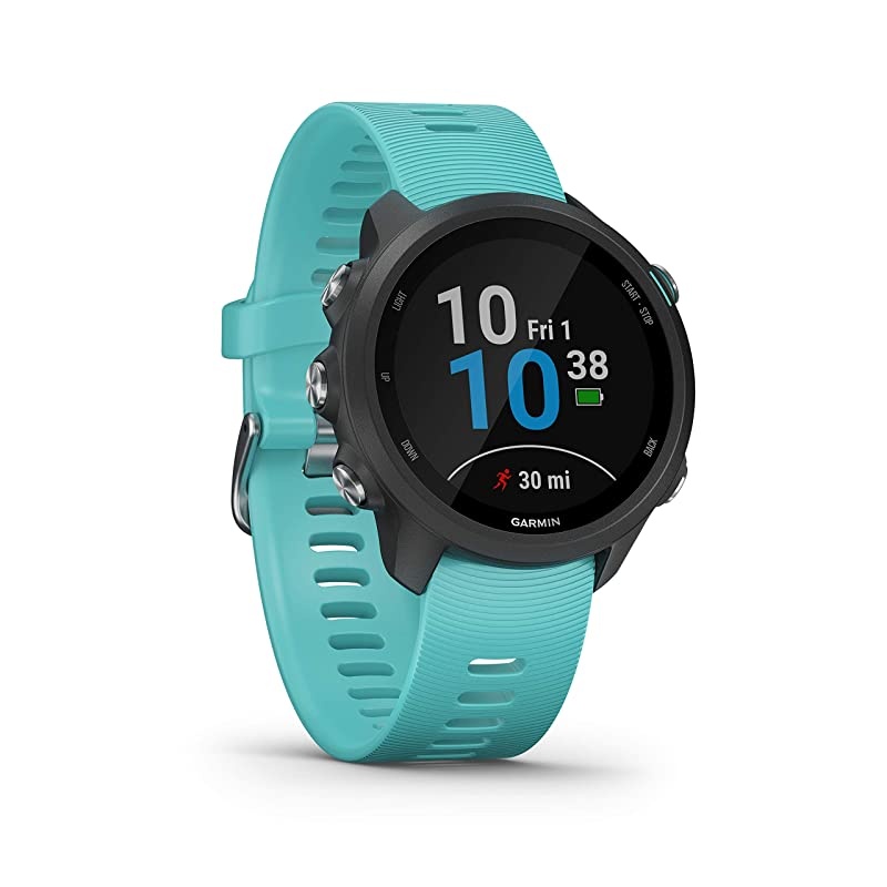 Garmin Forerunner 245 GPS Running Smartwatch with Included  3 Straps Bundle (Aqua Music 010-02120-22, Black/Berry/White)