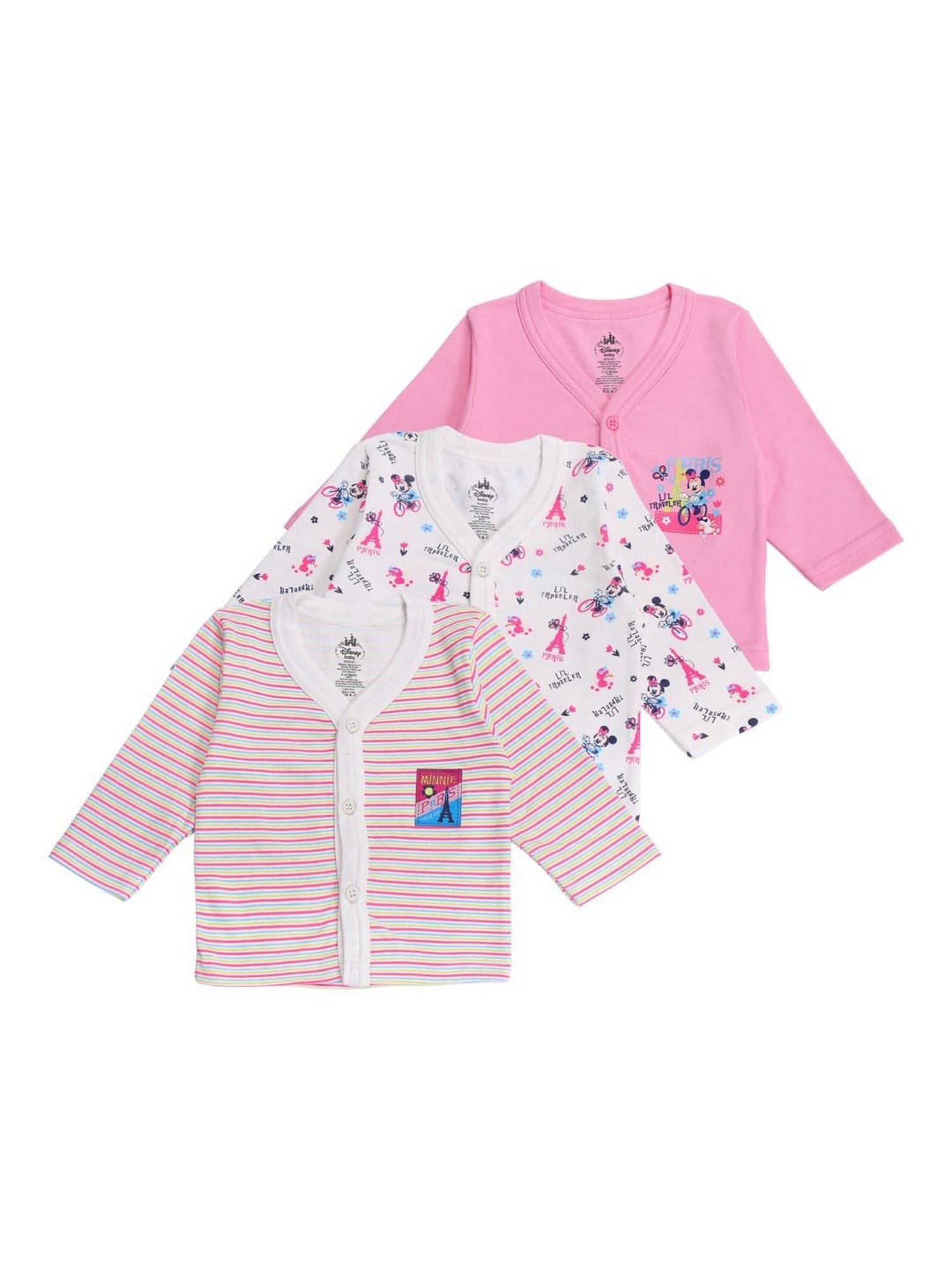 Bodycare Kids Assorted Printed Full Sleeves Jhablas(Pack Of 3)