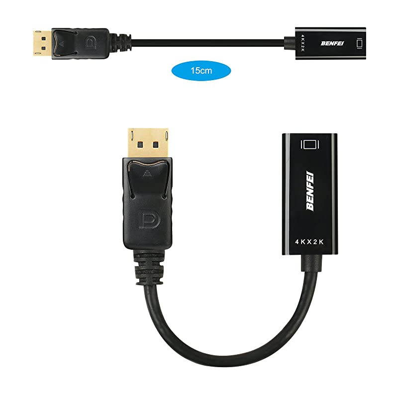 DisplayPort to HDMI 4K UHD Adapter with Audio  DP Display Port to HDMI Ultra HD 4K 2K 3D Converter Male to Female GoldPlated Cord for Lenovo Dell HP and Other Brand