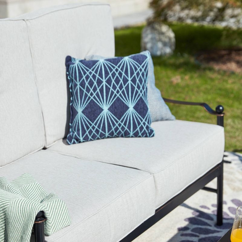 2pc Steel Outdoor Patio Accent Chairs Cream - Lokatse