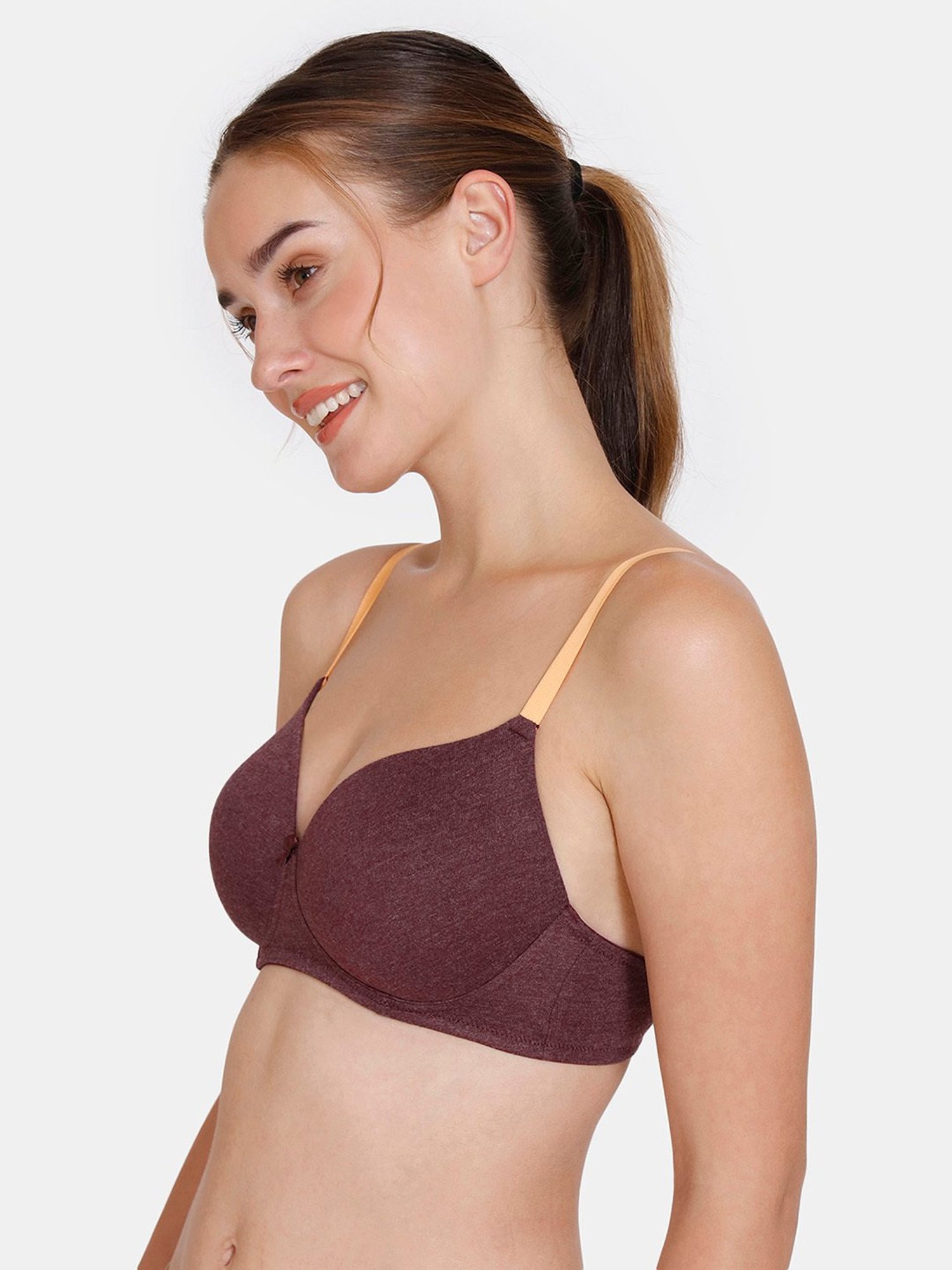 Zivame Wine Half Coverage T-Shirt Bra