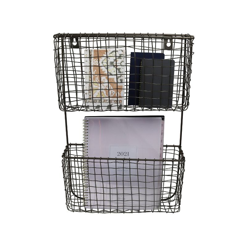 Design Ideas Cabo Wall Mounted Pocket Organizer - File Holder and Organizer - Natural, 13.5" x 3.75" x 20.5"