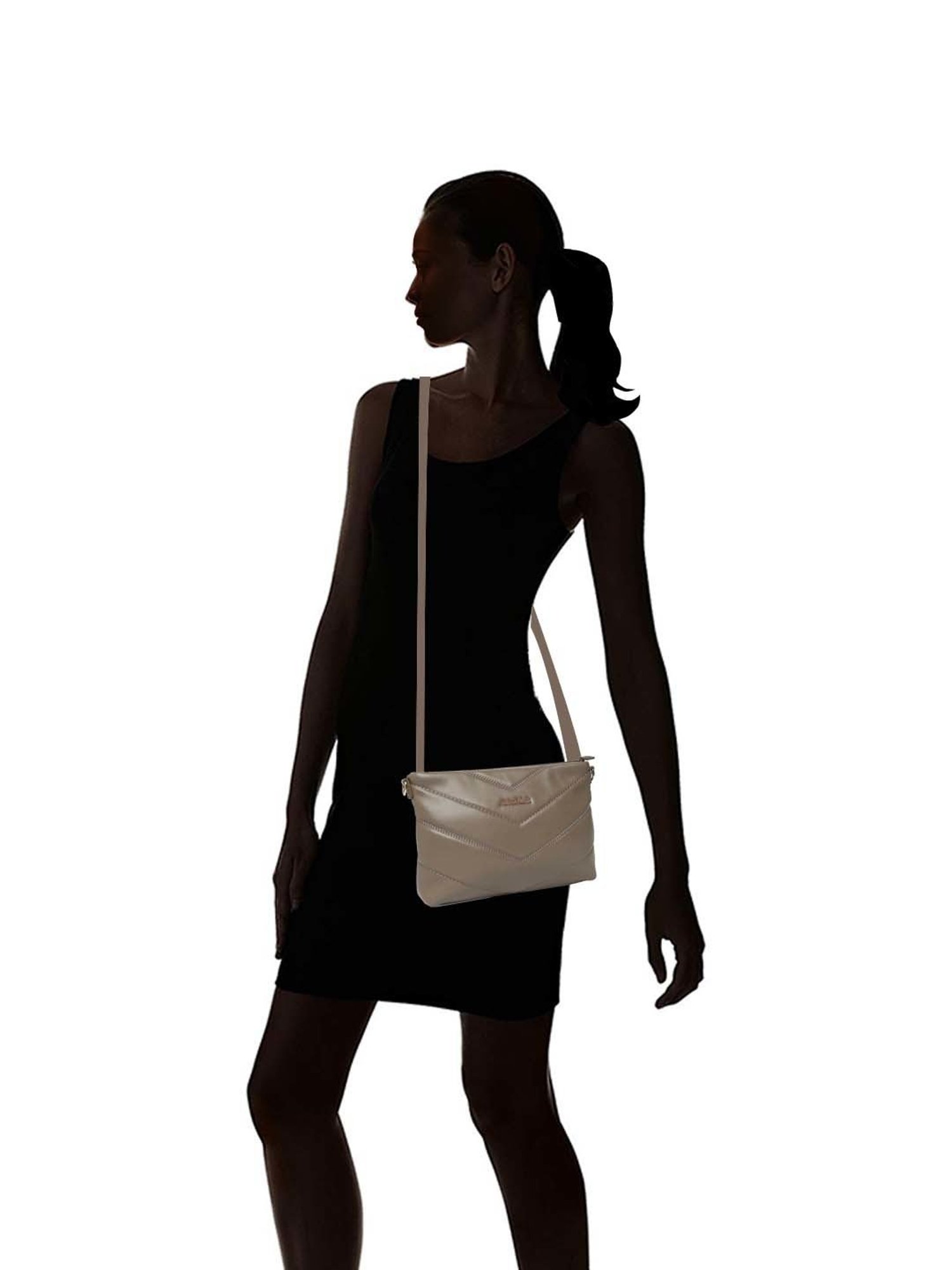 Marina Galanti Grey Quilted Medium Sling Handbag