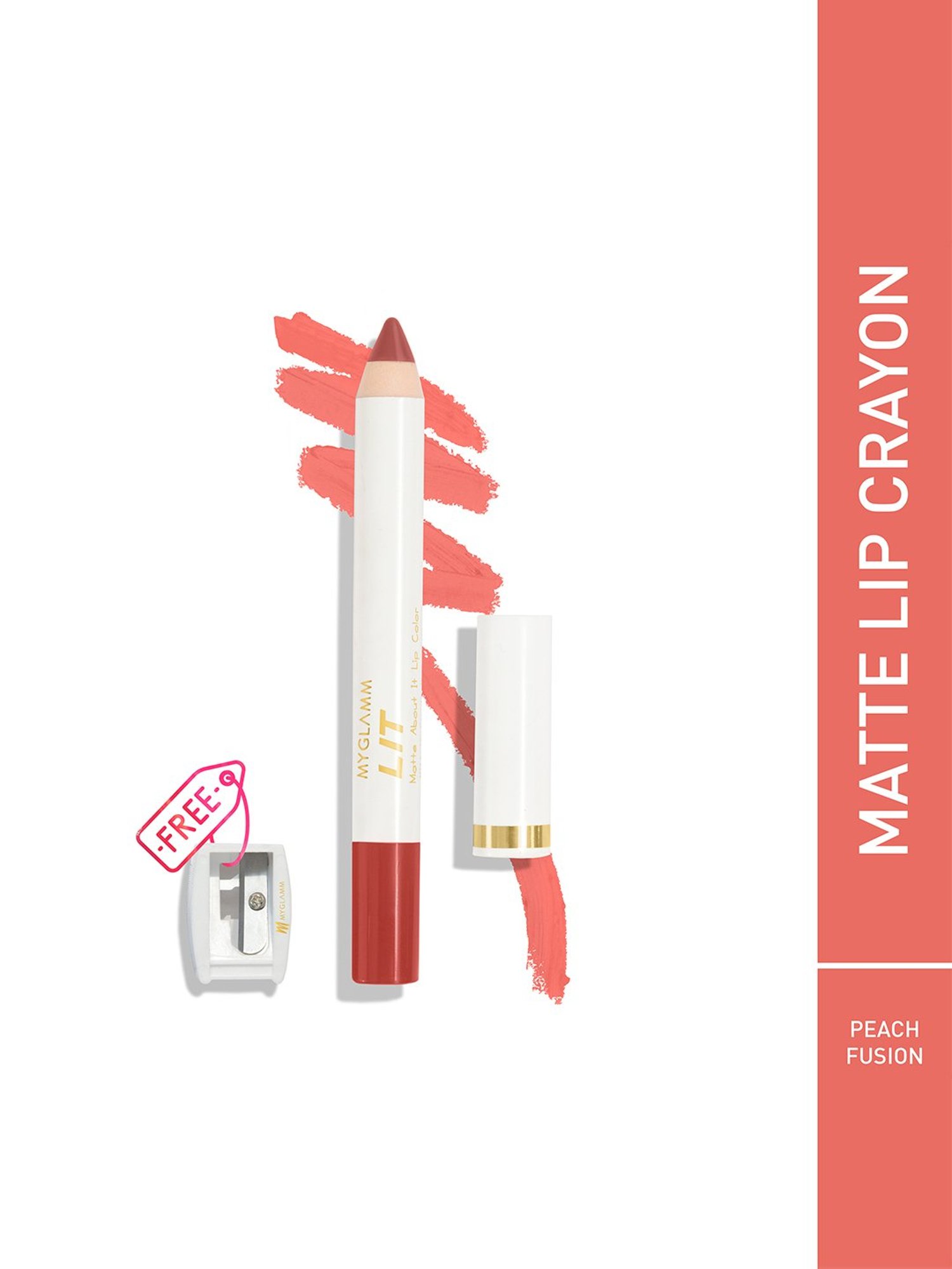 MyGlamm LIT Matte About It Lip Color Peach Fusion - 2.8 gm