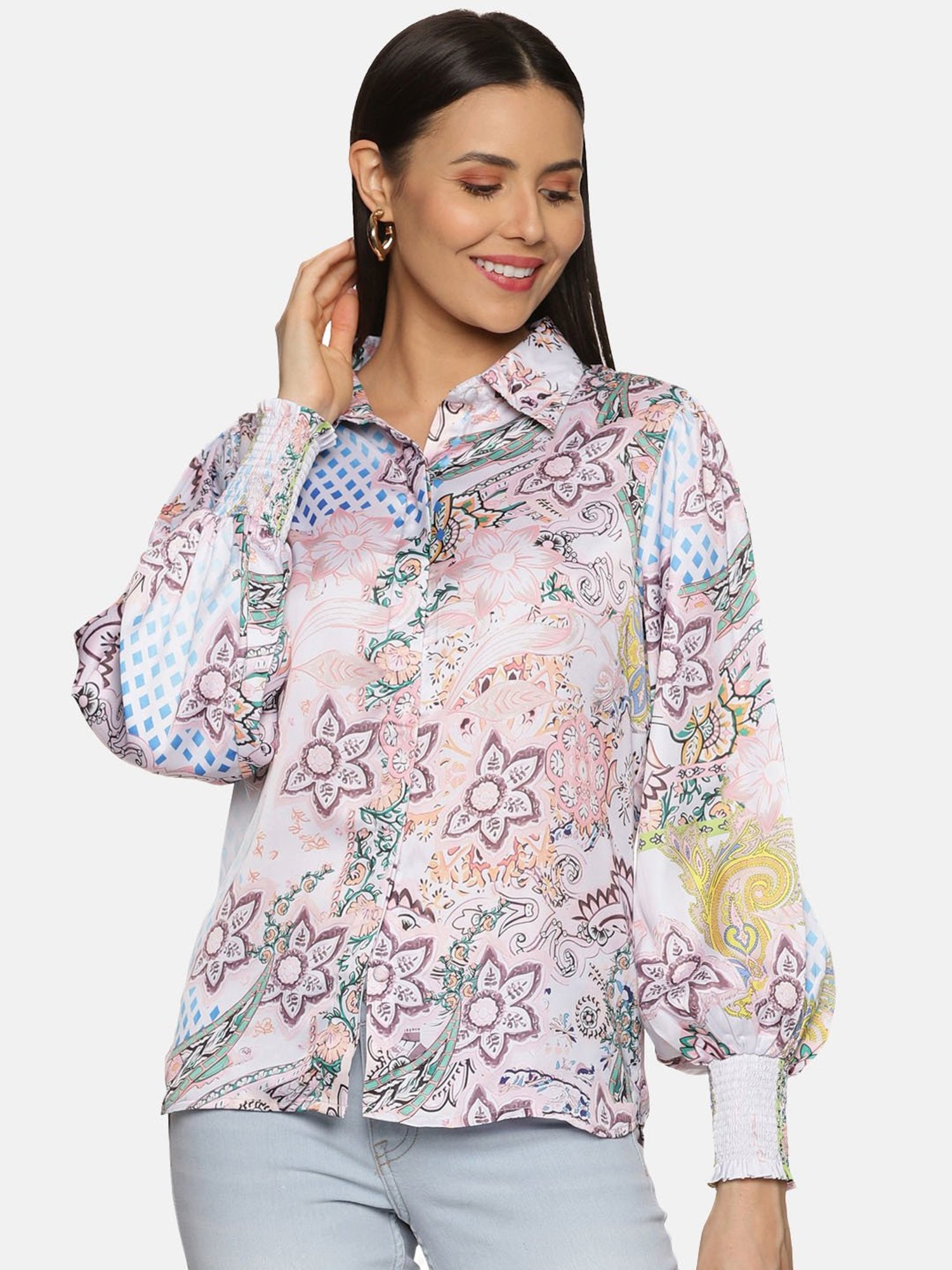 ISU White Printed Shirt