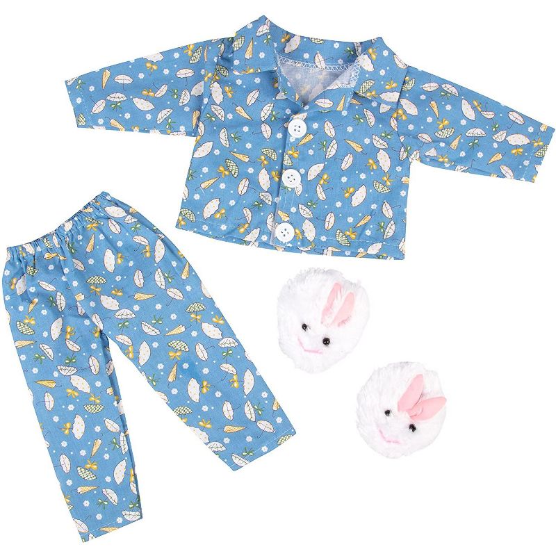 Dress Along Dolly Easter Bunny Blue Pajamas Outfit for American Girl Doll