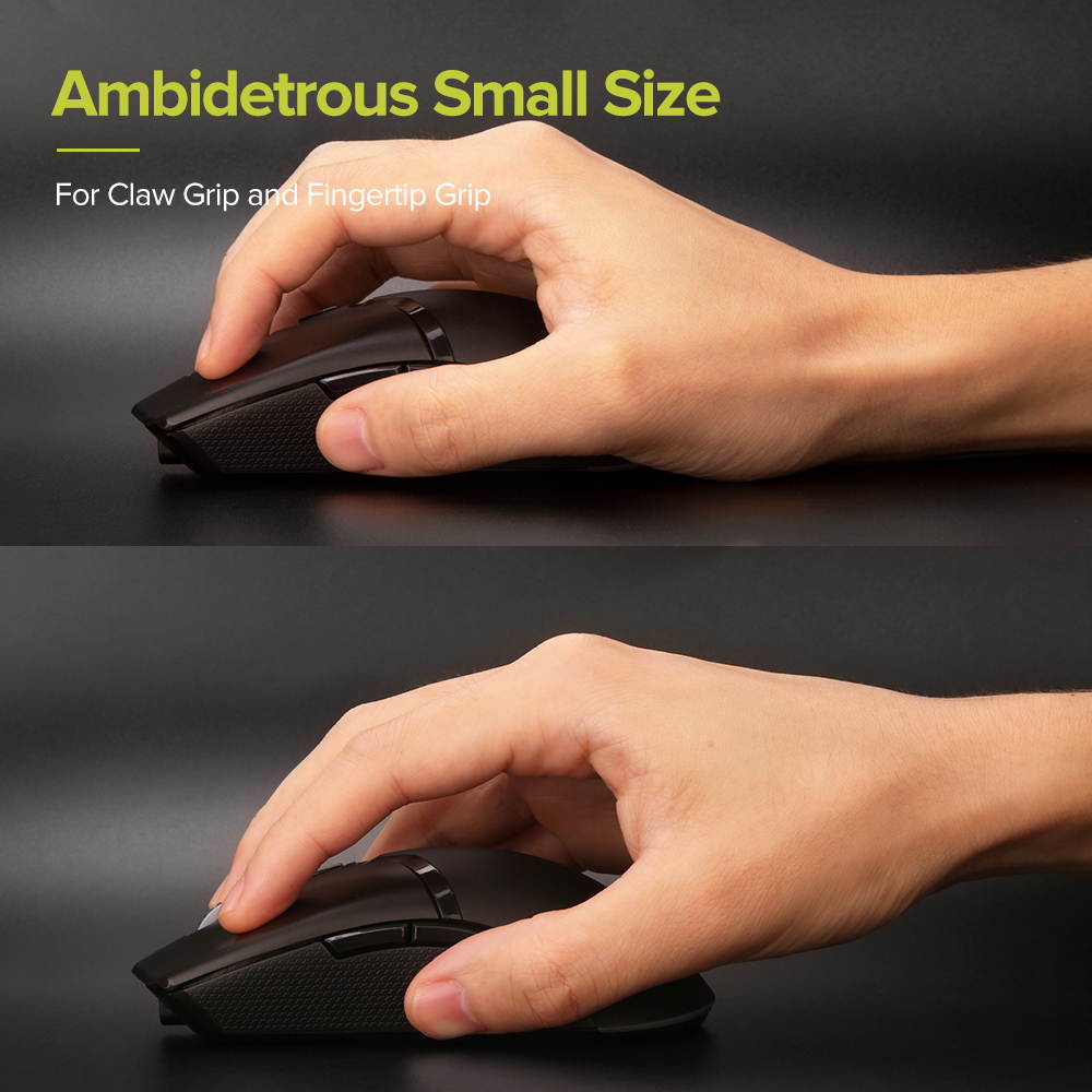 DELUX 58G(2.05 OZ) Wired Lightweight Gaming Mouse, with PAW3327 12400DPI, Ultralight Weave Cable, 6 Programmable Buttons and RGB Light, Ambidextrous Mice for Claw and Finger Grip(M800BU(3327)(Black))