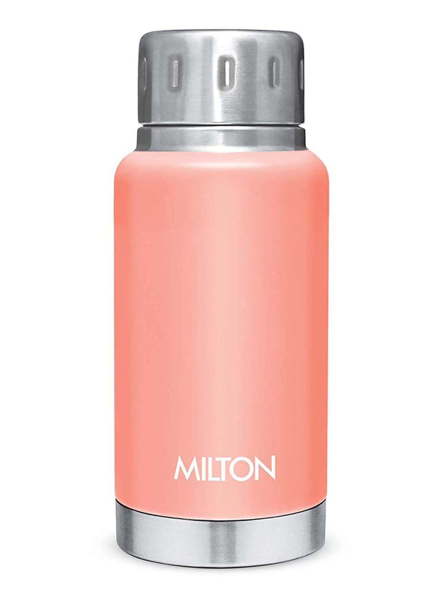 Milton Elfin Peach & Silver Stainless Steel Insulated Water Bottle (160 ml) - Set of 1