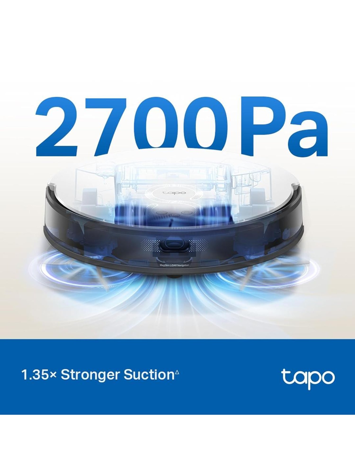 TP-LINK Tapo RV20 Mop MagSlim LiDAR Navigation Robot Vacuum & Mop Combo (White)