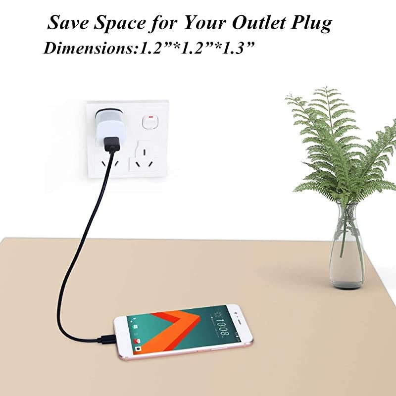 Wall Charger,  1Amp 5V One Port Power Adapter 5 Pack USB Plug Cube Block Box Compatible iPhone 12 11 Xs XR X 8 7 6S 6 Plus 5, Samsung S21 S20 S9 S8 Note 20/9/8 S7 Edge, LG G7, Google, BlackBerry