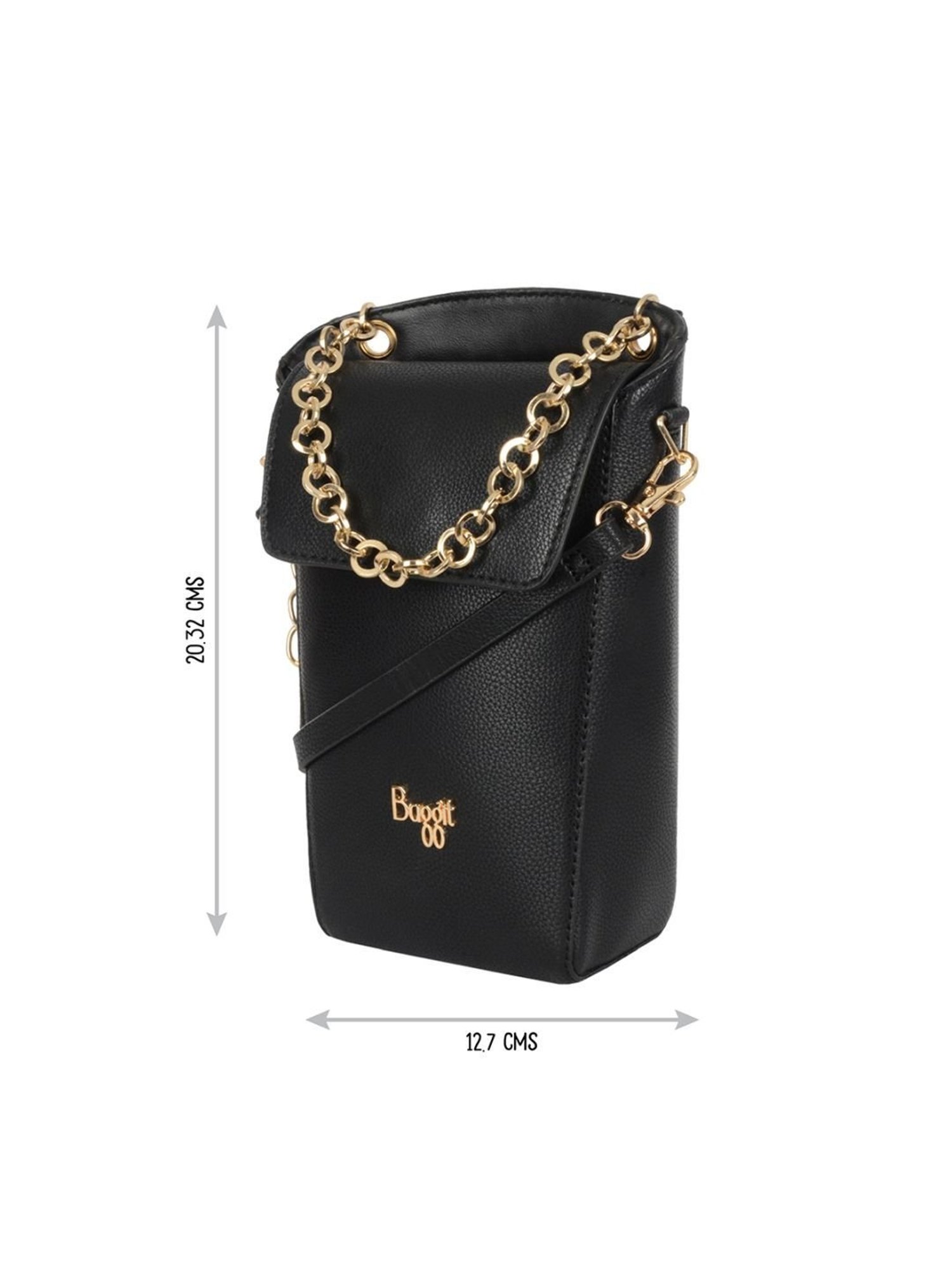 Baggit Aristo Black PU Solid Sling Handbag