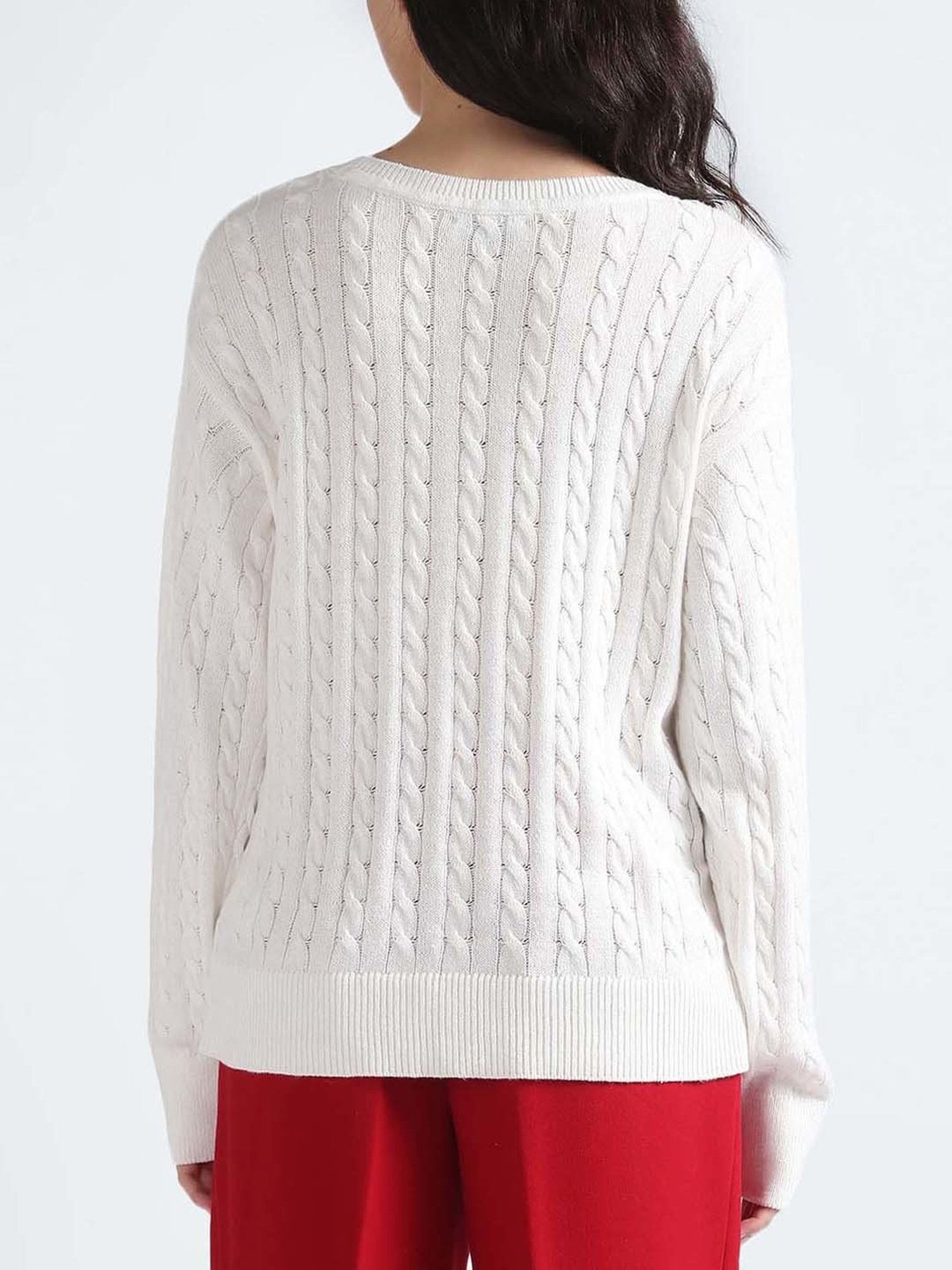 Tommy Hilfiger White Regular Fit Sweater