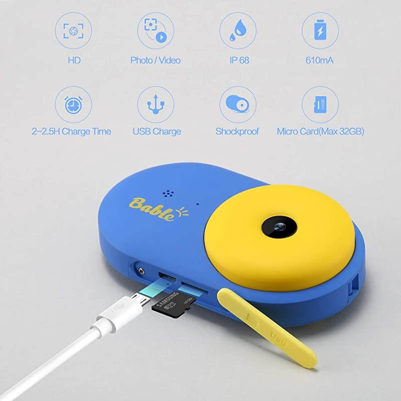 Kids Camera  Q1 Digital Video Camcorder Action Camera Rechargeable with 8G SD Card 2.0&rdquo; for 3-12 Year Old Boys and Girls Birthday Festival Gift