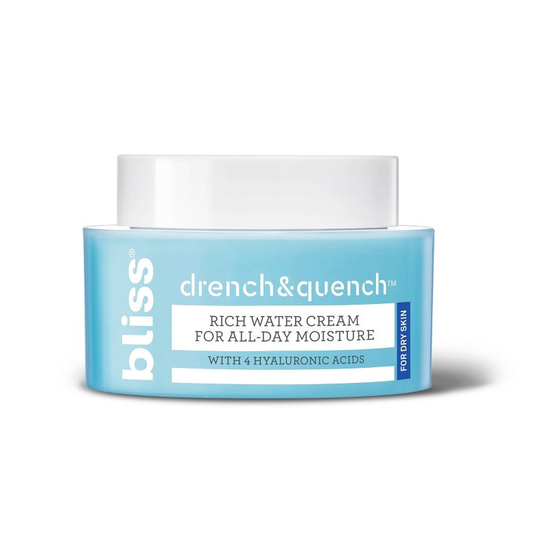 bliss Drench & Quench For Dry Skin Rich Water Cream For All-Day Moisture - 1.7oz