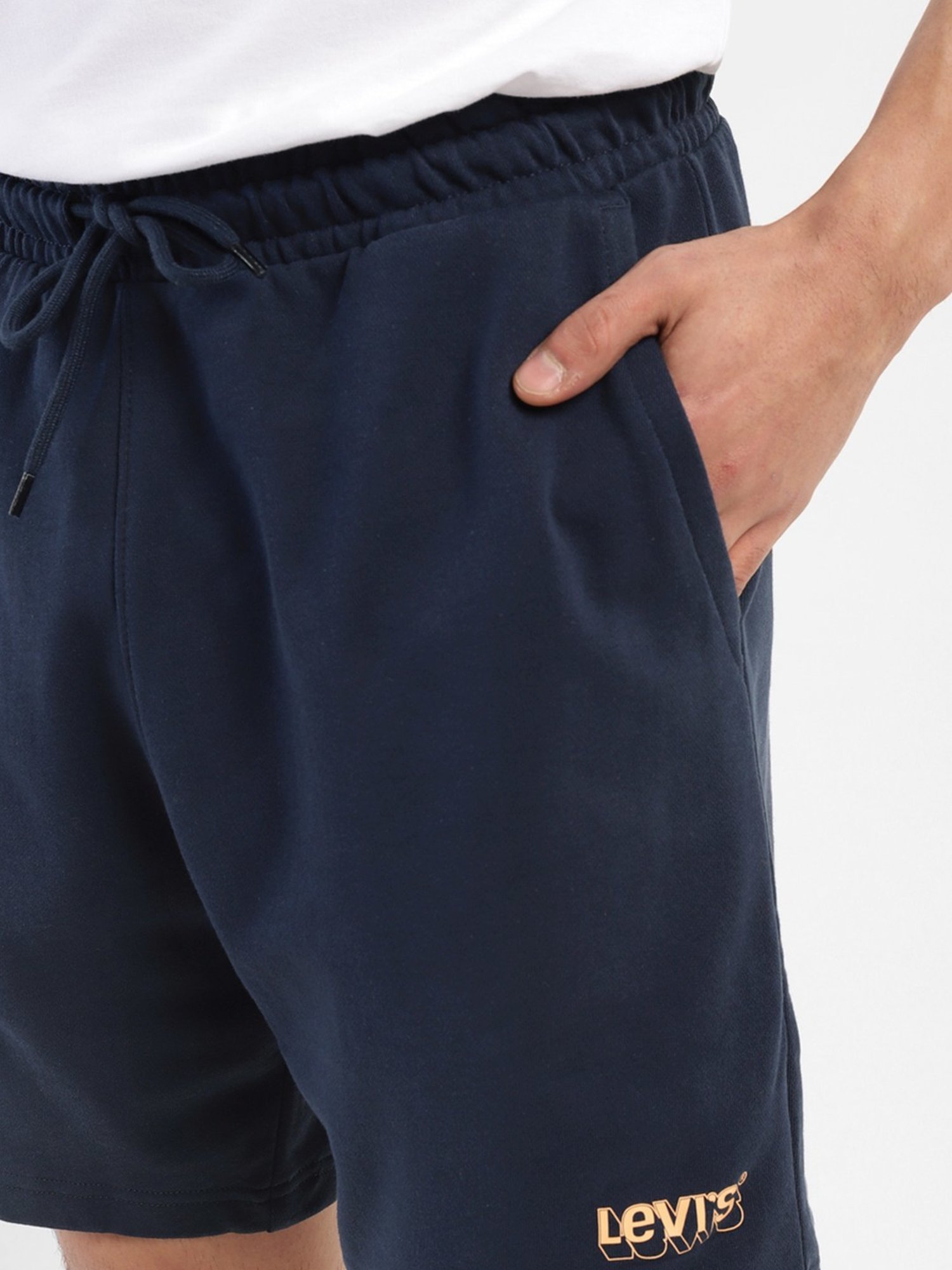 Levi's Navy Cotton Regular Fit Shorts