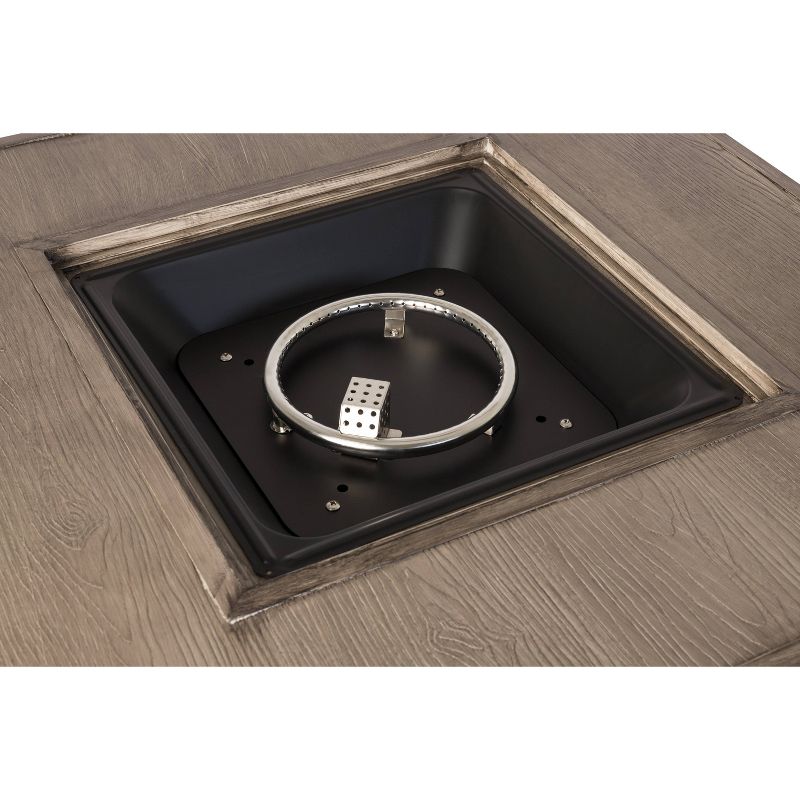 Langhorne Square Aluminum LPG Fire Pit - Light Brown - Fire Sense