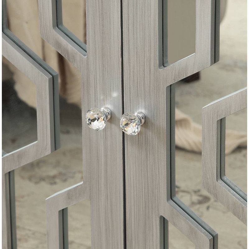 Eloise 4 Door Media Credenza TV Stand for TVs up to 74" Pewter - Treasure Trove Accents