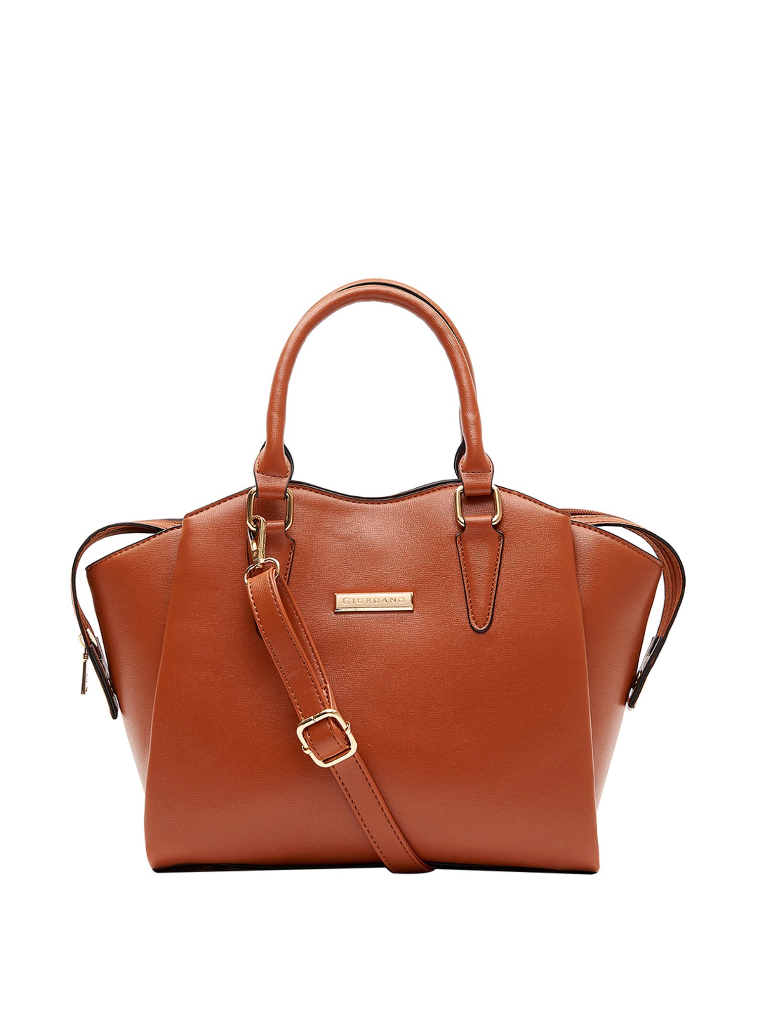 Giordano Brown Solid Medium Handbag