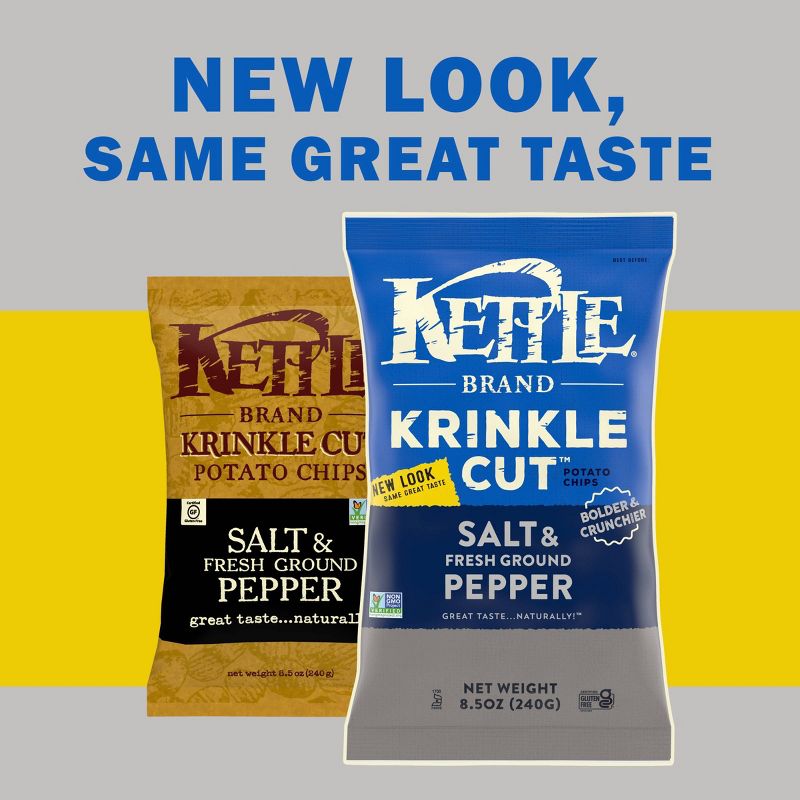 Kettle Krinkle Cut Salt & Fresh Ground Pepper Potato Chips - 8.5oz