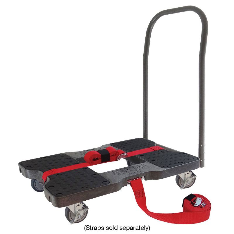 Snap Loc 1,500 lb Capacity Industrial Strength E Track Push Cart Dolly Black, Heavy Duty 4 in Polyurethane Swivel Non Marking Caster Wheels