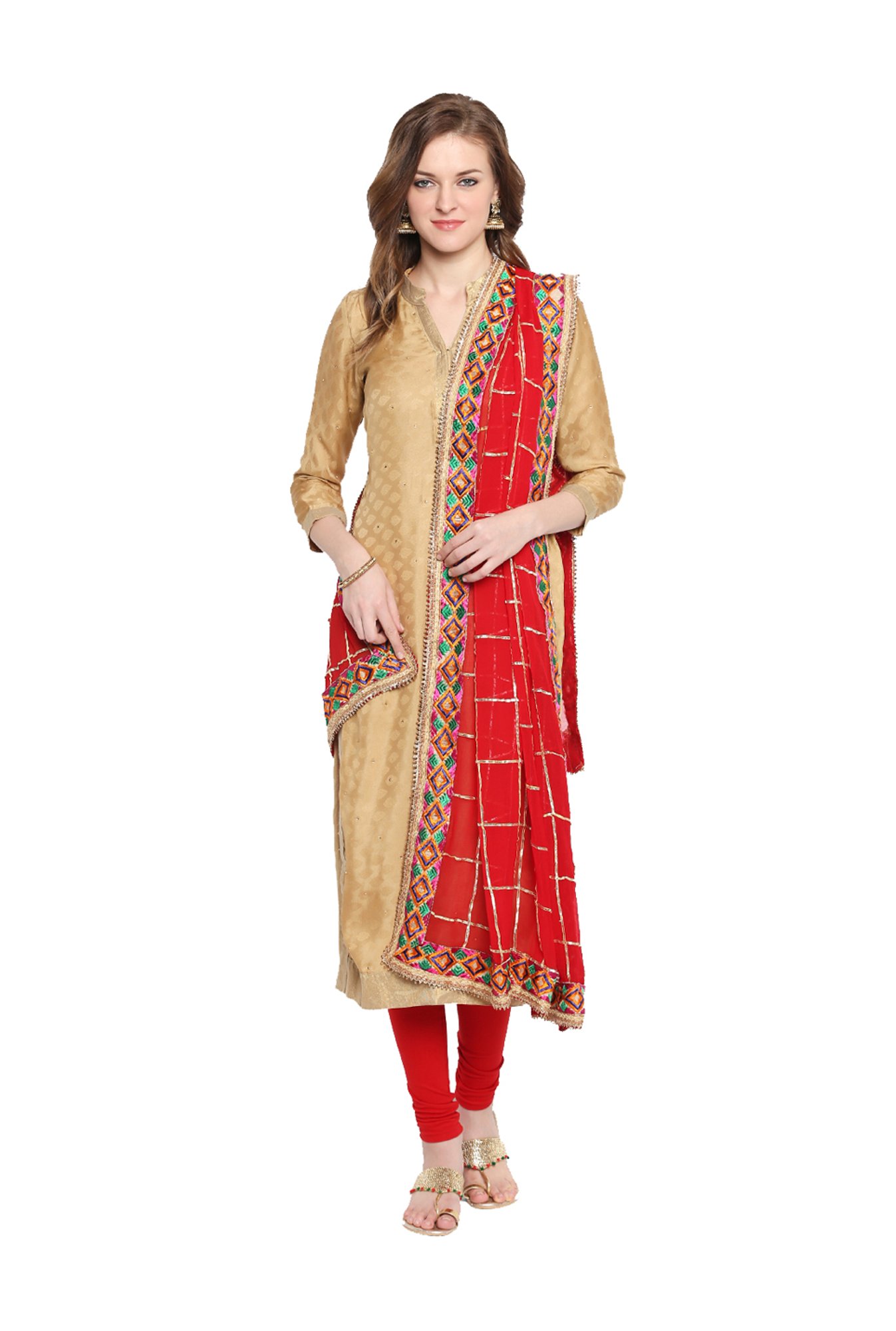 Stylum Red Plain Dupatta