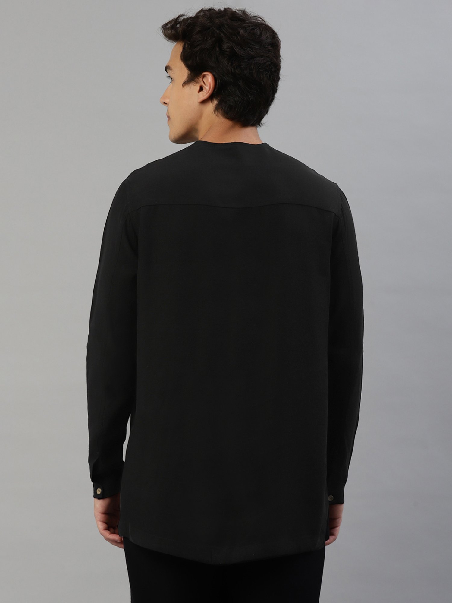 Slowave Black Regular Fit Shirt