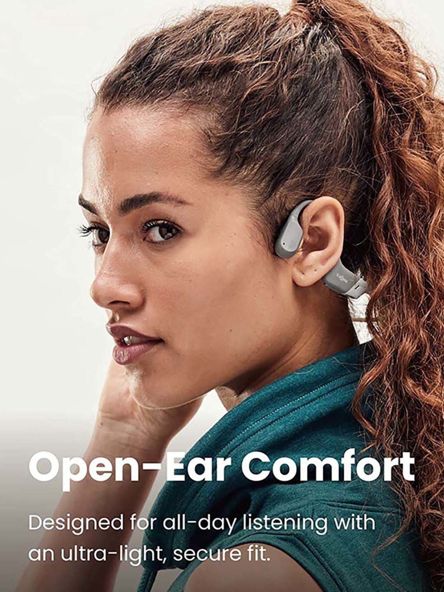 Shokz OpenRun Open-Ear Bluetooth Bone Conduction Sport Headphones (Grey)