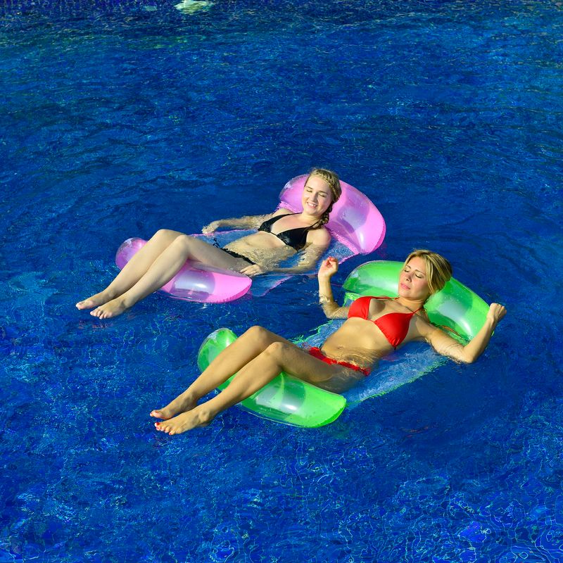 Pool Central 61" Classic Inflatable 1-Person Swimming Pool Lounger Float - Pink/White