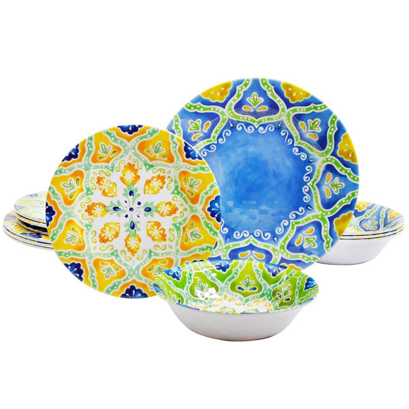 Gibson Home 12pc Melamine Seaberry Dinnerware Set