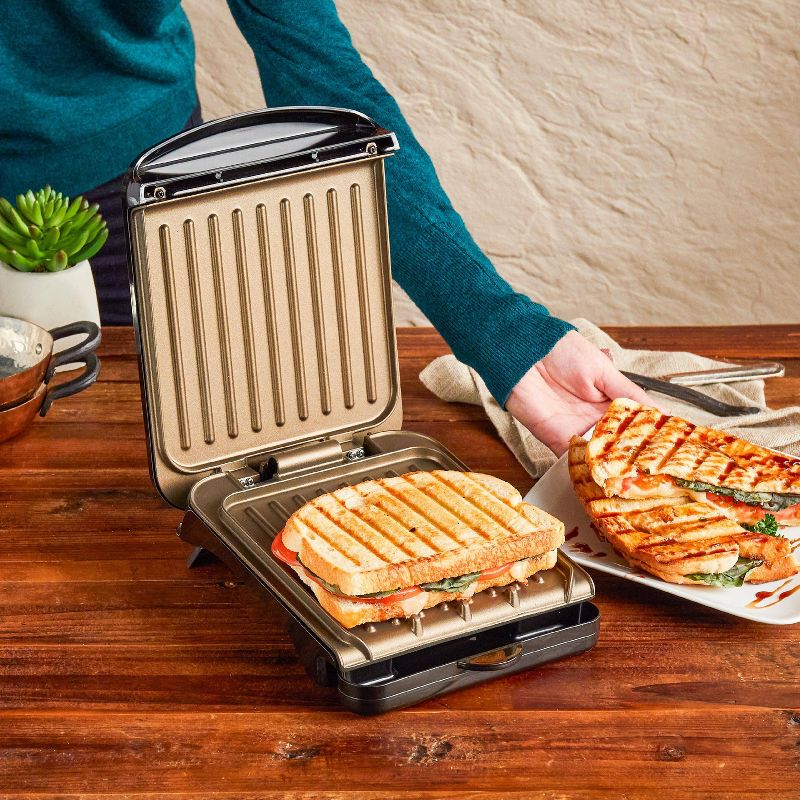 George Foreman 2 Serving Classic Plate Electric Grill & Panini Press - Black - GRS040BZ