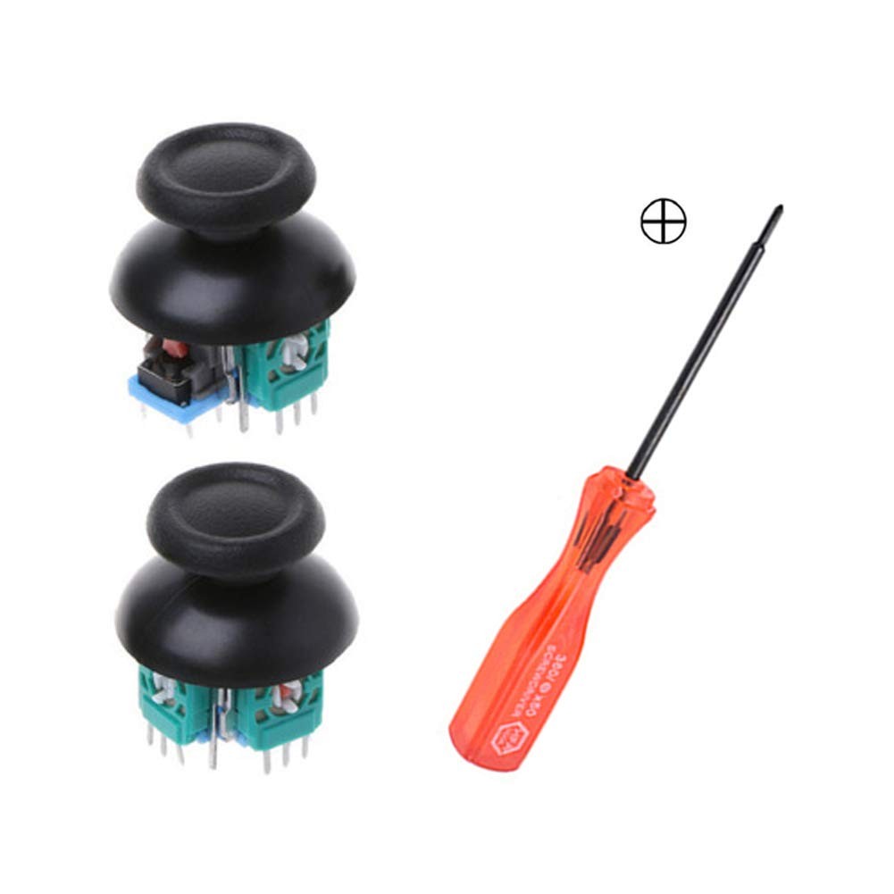 Onyehn 4pcs Analog 3D Joystick Thumbstick Wireless Controller Rocker Sensor Replacement fit for Sony Playstation 4 PS4 controllers,with Screwdriver Repair Kits Parts+4 Mushroom Caps+4 fluorescent butt