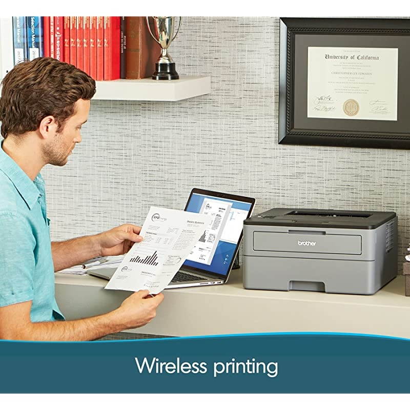 Compact Monochrome Laser Printer, HL-L2350DW, Wireless Printing, Duplex Two-Sided Printing,  Dash Replenishment Ready