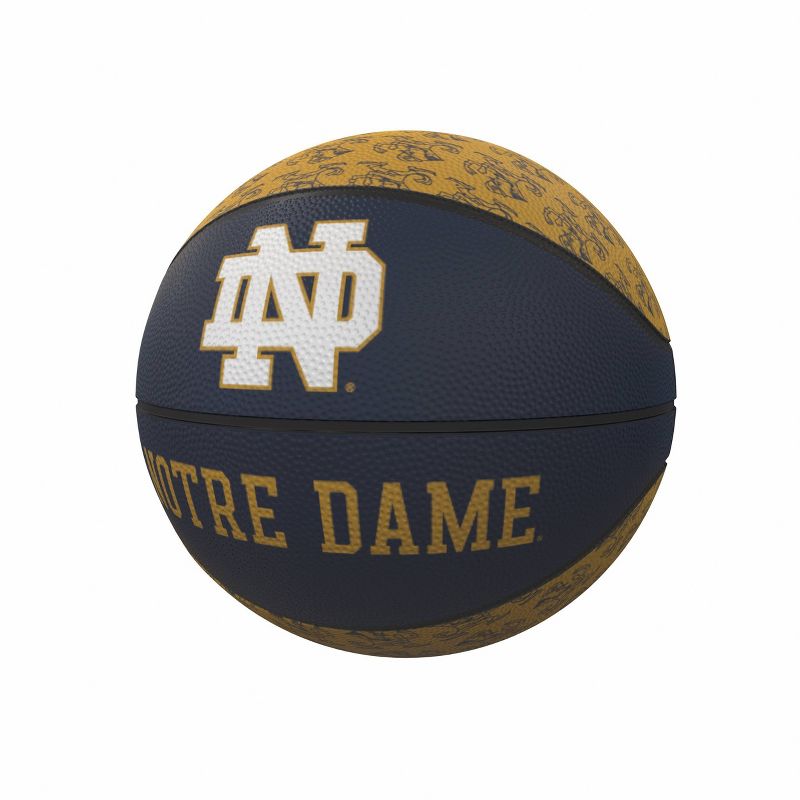 NCAA Notre Dame Fighting Irish Repeating Logo Mini-Size Rubber Basketball