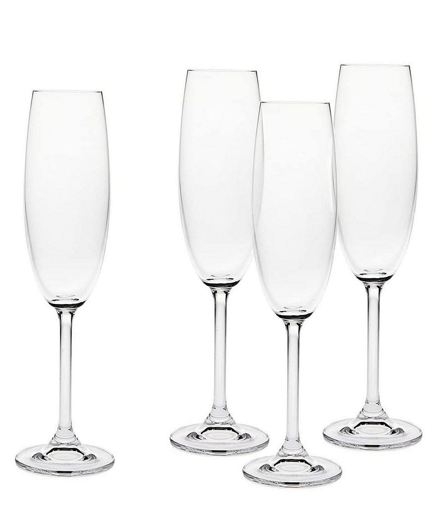 Godinger Crystal Meridian Flute Glasses, Set of 4