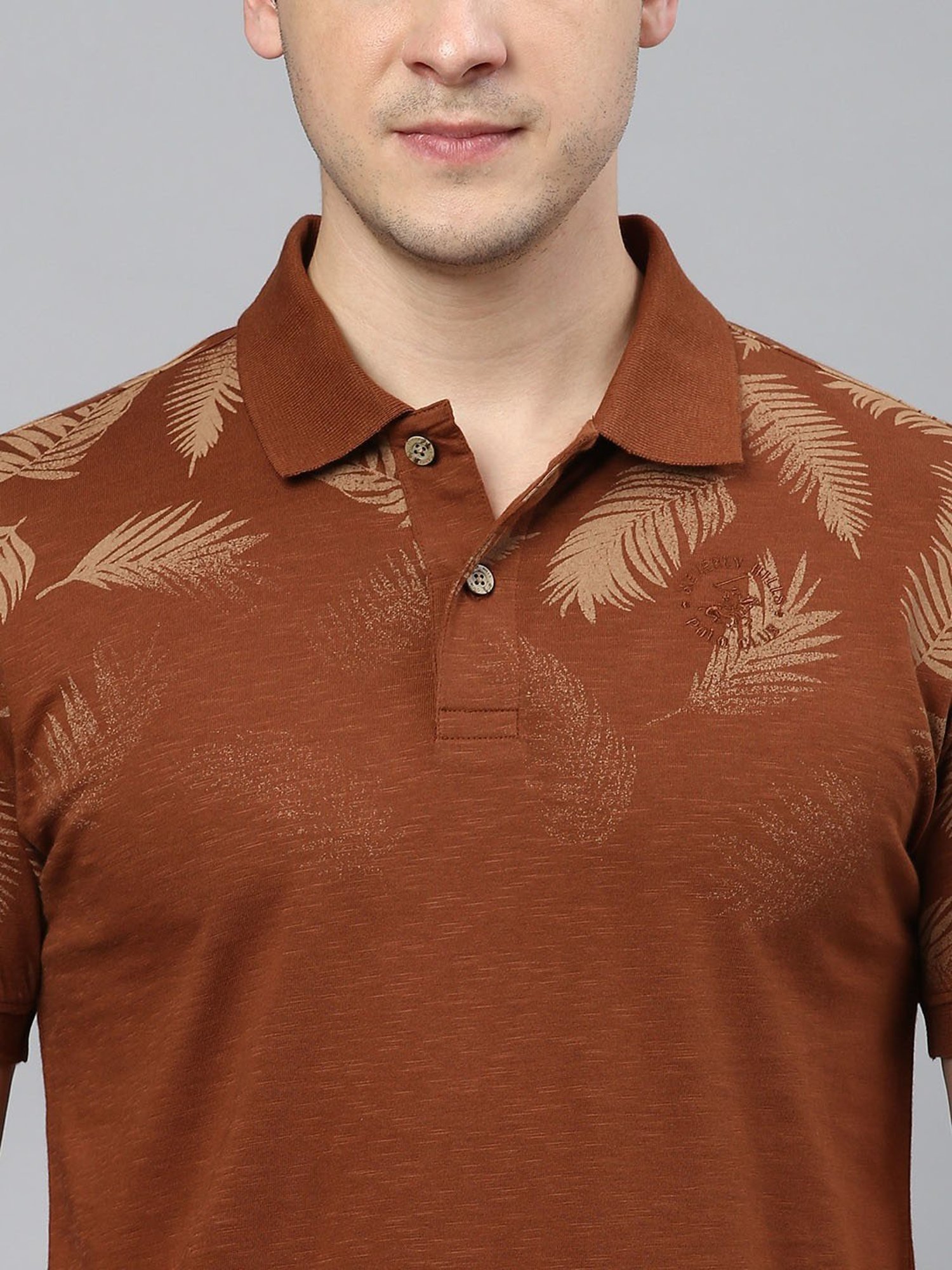 Beverly Hills Polo Club Brown Regular Fit Cotton Polo T-Shirt