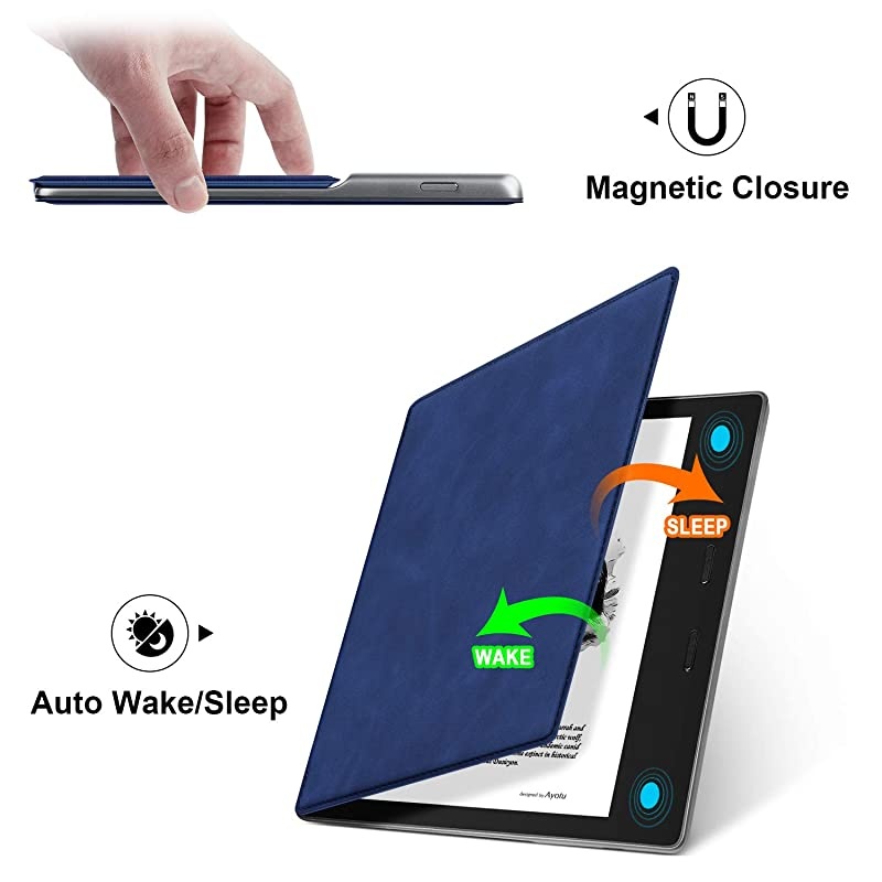 Skin Touch Feeling Case for All-New Kindle Oasis(10th Gen, 2019 Release & 9th Gen, 2017),Durable Soft Leather with Auto Wake/Sleep,Strong Adsorption for All-New 7''Kindle Oasis,The Maple Yellow