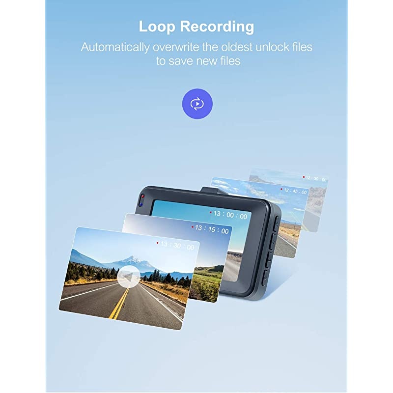Dash Cam,  1080P Dash Camera for Cars 3&rdquo; LCD Screen Car Camera 170&deg; Wide Angle DVR Recorder with WDR, G-Sensor, Loop Recording and Motion Detection