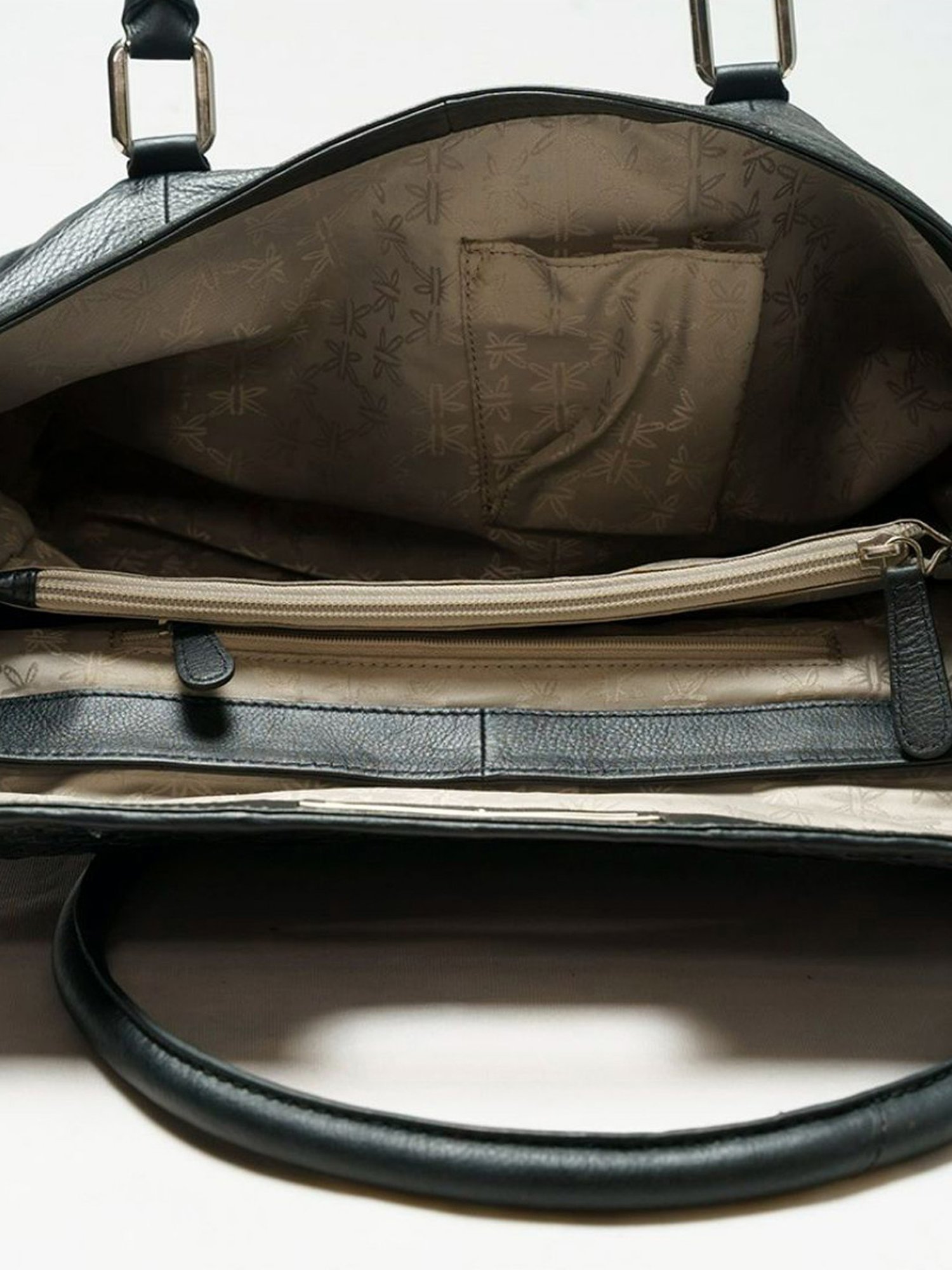 RI2K London Black Leather Large Textured Shoulder Bag