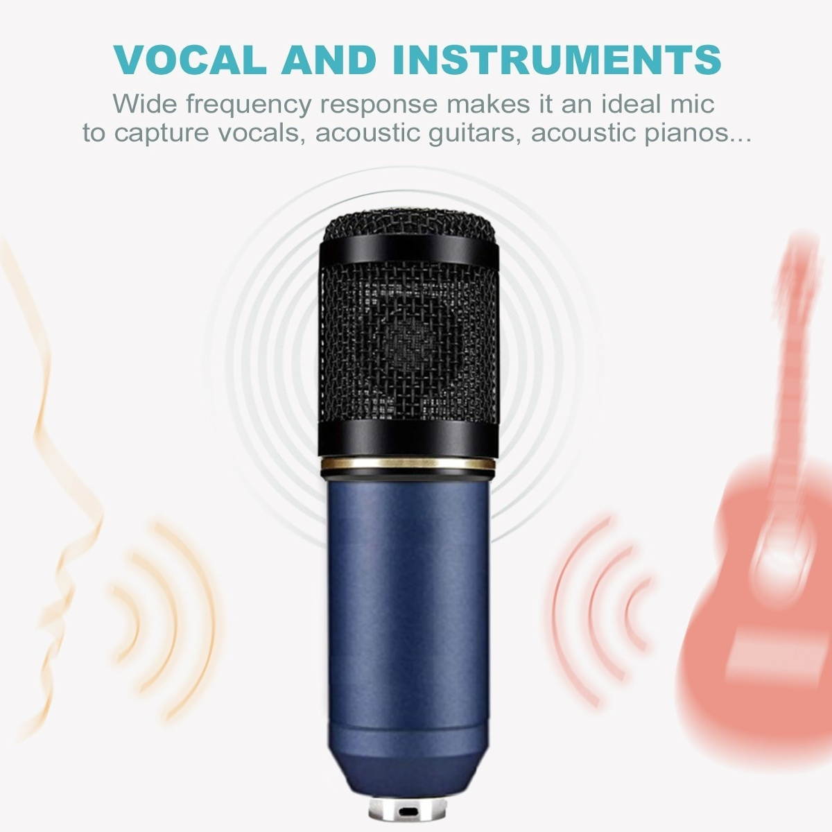 Condenser Microphone Kit Pro Audio Studio Recording & Brocasting Podcasts Set BM-800