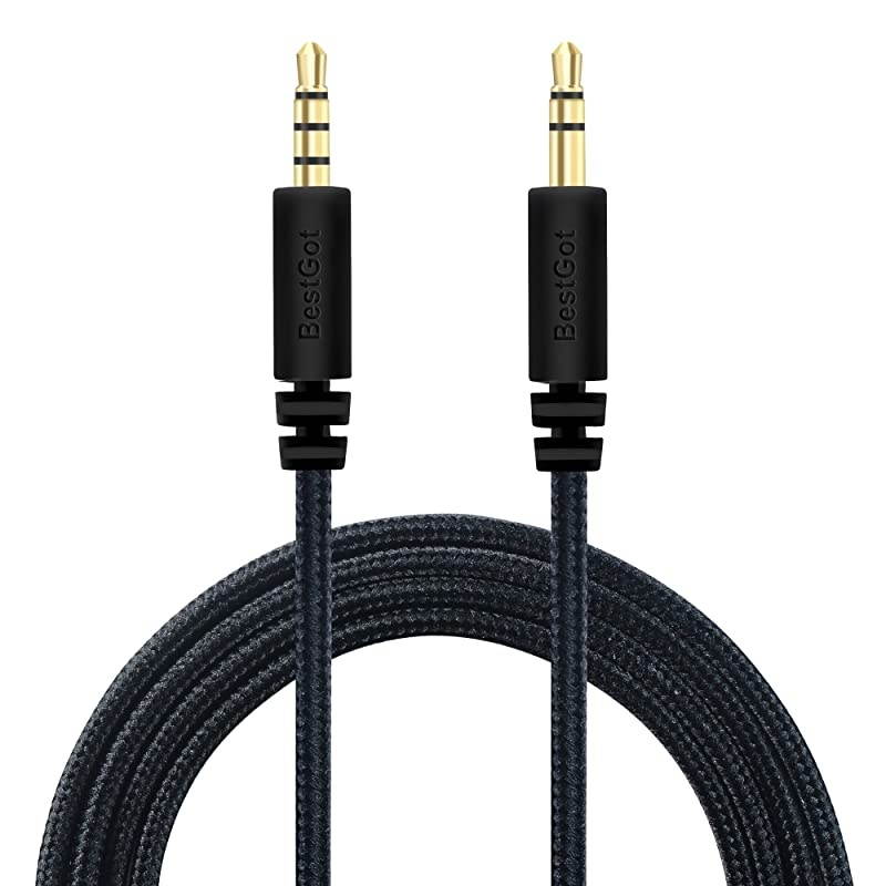 Audio Cord AUX Cable 35mm Headphones Cord with Microphone inline Volume 43ft 13m for PS4 Controller HeadphonesHomeCar Stereos and More 1Pack Black