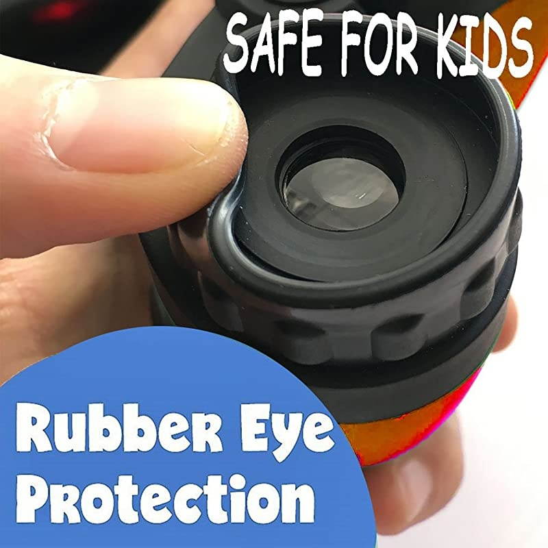 Shock Proof 8x21 Kids Binoculars Set with High Resolution Real Optics - Bird Watching - Birthday Presents - Gifts for Children - Outdoor Play - Toys for Boys and Girls