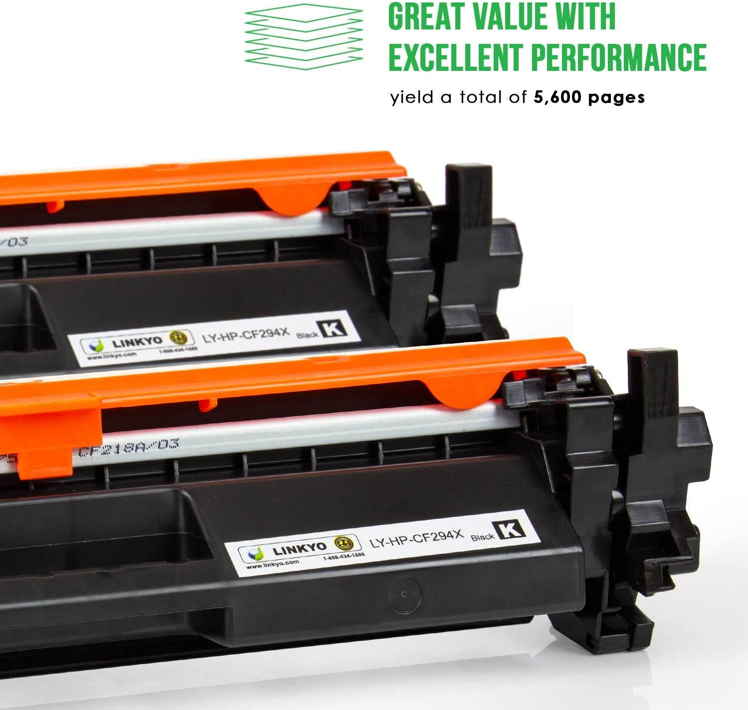 LINKYO Compatible Toner Cartridge Replacement for HP 94A CF294A (Black, 2-Pack)