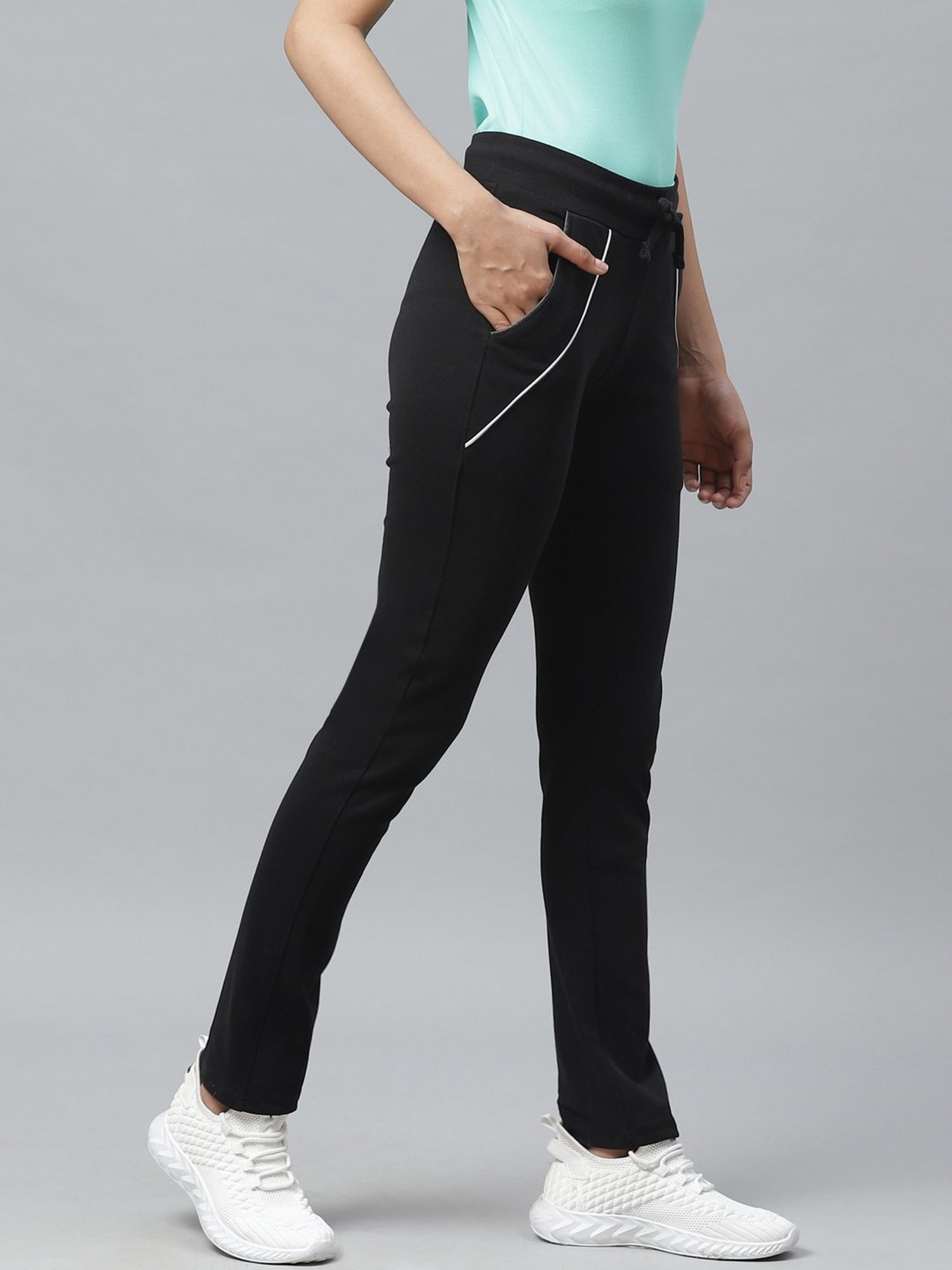 Cayman Black Mid Rise Track Pants